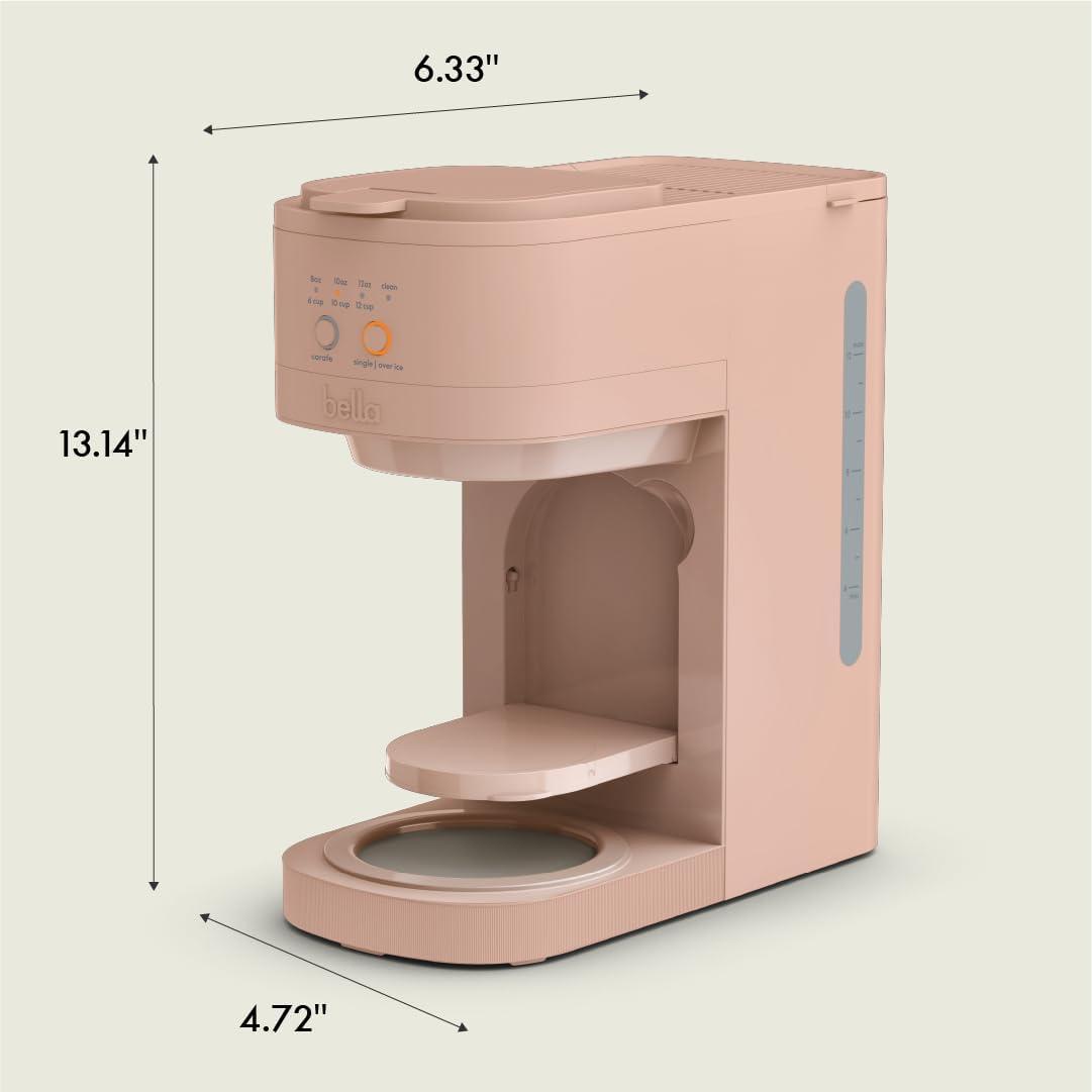 imageBELLA VersaBrew 2in1 Coffee Maker KCup compatible Brew 3 Sizes Carafes ampamp Single Serve Cups Dishwasher Safe Reusable Filter ampamp Filter Holder Iced Coffee Function 60oz Tank OatmilkBlossom