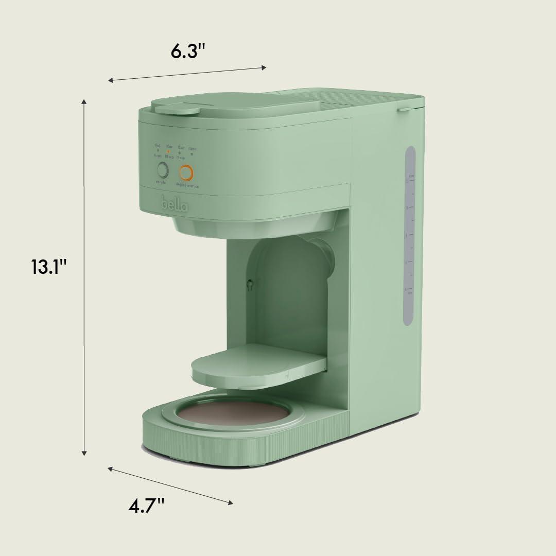 imageBELLA VersaBrew 2in1 Coffee Maker KCup compatible Brew 3 Sizes Carafes ampamp Single Serve Cups Dishwasher Safe Reusable Filter ampamp Filter Holder Iced Coffee Function 60oz Tank OatmilkSeaglass