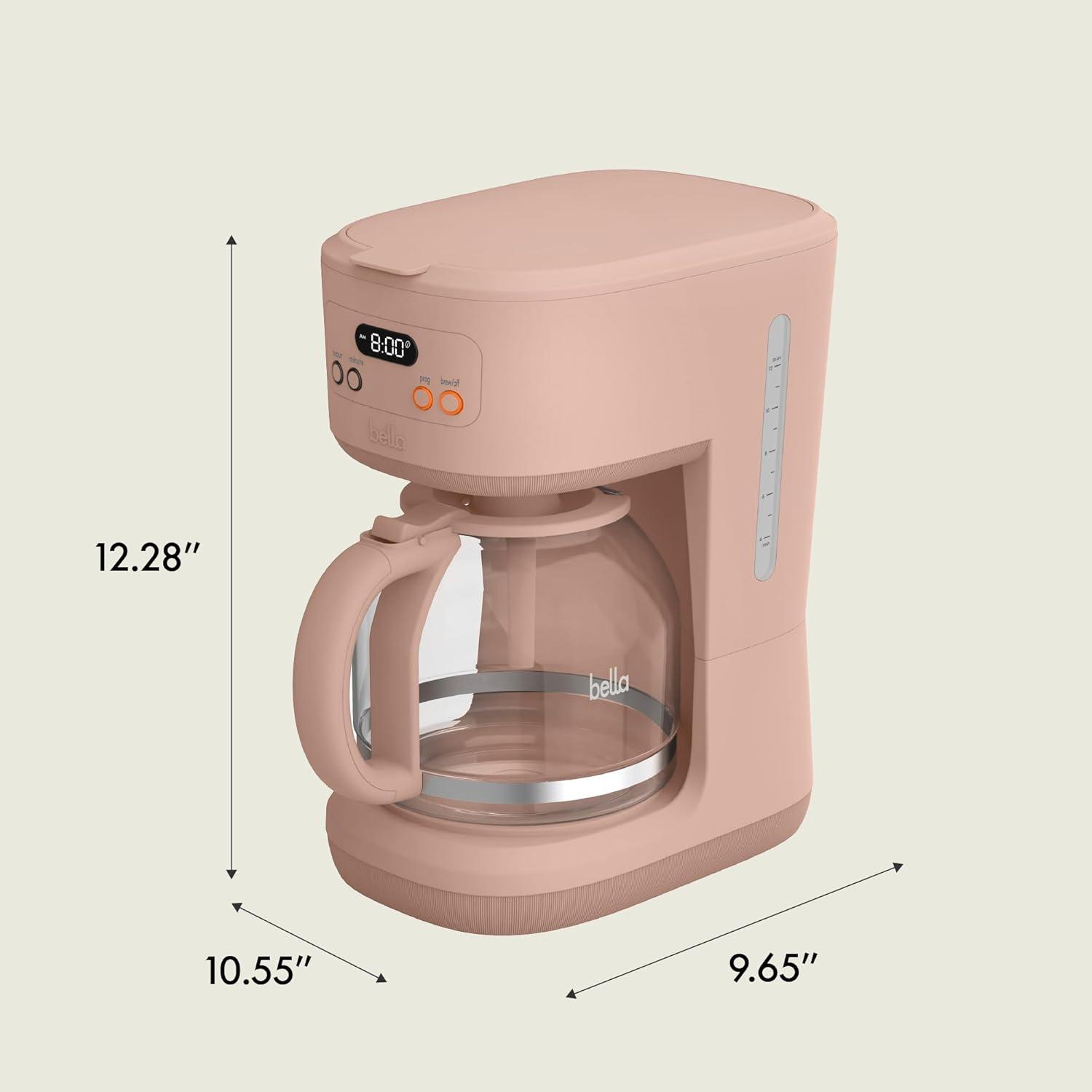 imagebella 12 Cup Programmable Coffee Marker Reusable Dishwasher Safe Accessories Easy LCD diaply Auto Shutoff 900 watt BlossomBlossom