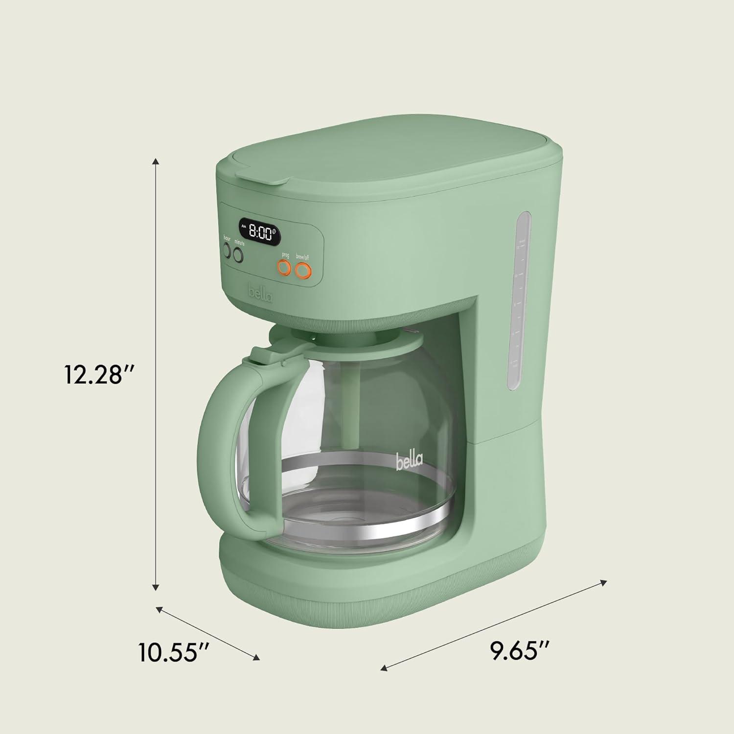 imagebella 12 Cup Programmable Coffee Marker Reusable Dishwasher Safe Accessories Easy LCD diaply Auto Shutoff 900 watt BlossomSeaglass