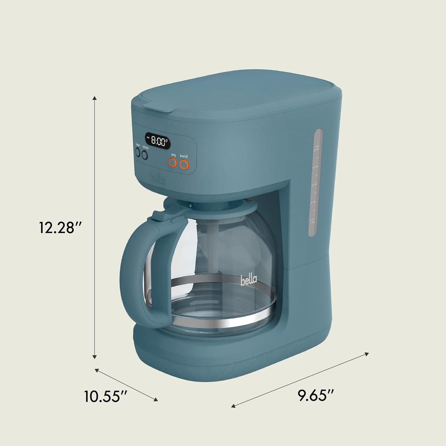imagebella 12 Cup Programmable Coffee Marker Reusable Dishwasher Safe Accessories Easy LCD diaply Auto Shutoff 900 watt BlossomSurf