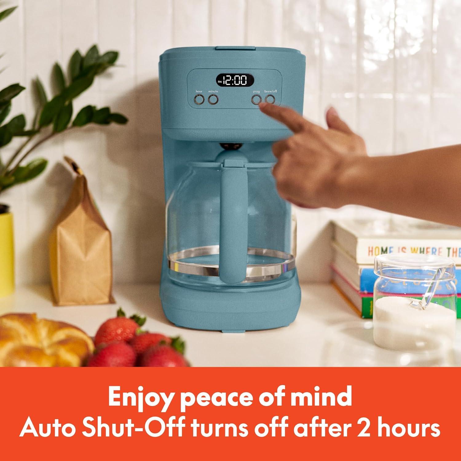 imagebella 12 Cup Programmable Coffee Marker Reusable Dishwasher Safe Accessories Easy LCD diaply Auto Shutoff 900 watt BlossomSurf