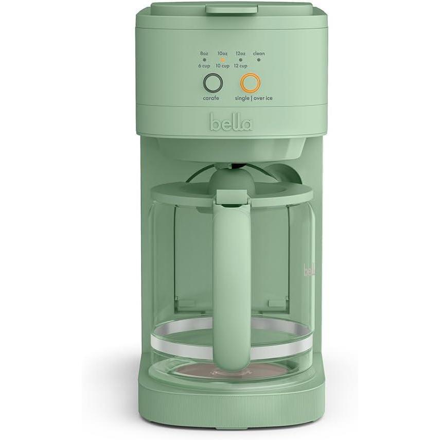 imageBELLA VersaBrew 2in1 Coffee Maker KCup compatible Brew 3 Sizes Carafes ampamp Single Serve Cups Dishwasher Safe Reusable Filter ampamp Filter Holder Iced Coffee Function 60oz Tank OatmilkSeaglass