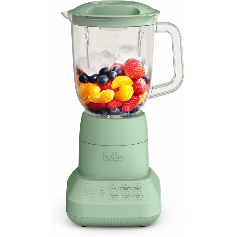 imagebella 10 Speed Countertop Blender Juicer ampamp Smoothie Maker Fitsanywhere Kitchenware Slim Flip ampamp Store Design Dishwasher Safe 48oz Capacity Pitcher ampamp Lid Stainless Steel Blade 450 Watt SurfSeaglass