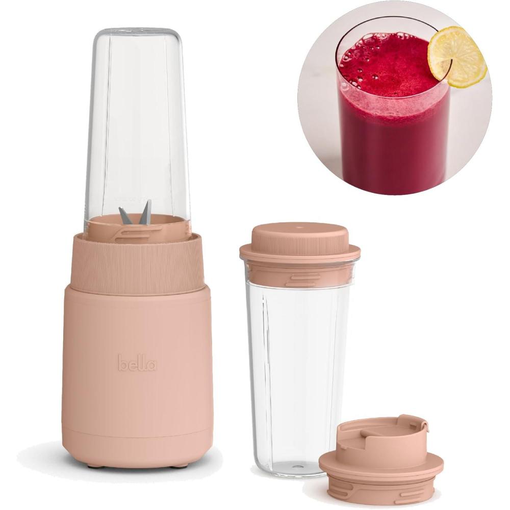 imagebella 6 Pcs Portable Rocket Blender Juicer ampamp Smoothie Maker Press ampamp Twist Design EverGood ampamp BPA Free Dishwasher Safe Parts 4 Tip Stainless Steel Blade Cord Wrap 240 Watt Motor BlossomBlossom