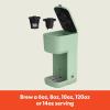 BELLA Single Serve Coffee Maker, K Cup & Coffee Ground Compatible with Removable, Adjustable Drip Tray, Auto Shutoff & Reusable Dishwasher Safe Accessories, Brews 6oz to 14oz, 1000 Watt, Blossom(Seaglass)