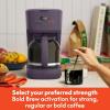 bella 12 Cup Programmable Coffee Marker, Reusable Dishwasher Safe Accessories, Easy LCD diaply, Auto Shutoff, 900 watt, Blossom(Plum)