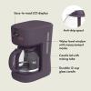 bella 12 Cup Programmable Coffee Marker, Reusable Dishwasher Safe Accessories, Easy LCD diaply, Auto Shutoff, 900 watt, Blossom(Plum)