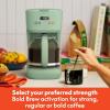 bella 12 Cup Programmable Coffee Marker, Reusable Dishwasher Safe Accessories, Easy LCD diaply, Auto Shutoff, 900 watt, Blossom(Seaglass)