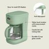 bella 12 Cup Programmable Coffee Marker, Reusable Dishwasher Safe Accessories, Easy LCD diaply, Auto Shutoff, 900 watt, Blossom(Seaglass)