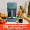bella 12 Cup Programmable Coffee Marker, Reusable Dishwasher Safe Accessories, Easy LCD diaply, Auto Shutoff, 900 watt, Blossom(Surf)