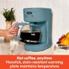 bella 12 Cup Programmable Coffee Marker, Reusable Dishwasher Safe Accessories, Easy LCD diaply, Auto Shutoff, 900 watt, Blossom(Surf)