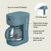bella 12 Cup Programmable Coffee Marker, Reusable Dishwasher Safe Accessories, Easy LCD diaply, Auto Shutoff, 900 watt, Blossom(Surf)
