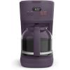 bella 12 Cup Programmable Coffee Marker, Reusable Dishwasher Safe Accessories, Easy LCD diaply, Auto Shutoff, 900 watt, Blossom(Plum)