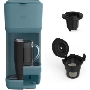 BELLA Single Serve Coffee Maker, K Cup & Coffee Ground Compatible with Removable, Adjustable Drip Tray, Auto Shutoff & Reusable Dishwasher Safe Accessories, Brews 6oz to 14oz, 1000 Watt, Blossom(Surf)