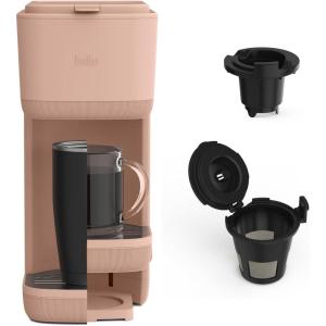 BELLA Single Serve Coffee Maker, K Cup & Coffee Ground Compatible with Removable, Adjustable Drip Tray, Auto Shutoff & Reusable Dishwasher Safe Accessories, Brews 6oz to 14oz, 1000 Watt, Blossom(Blossom)