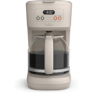 bella 12 Cup Programmable Coffee Marker, Reusable Dishwasher Safe Accessories, Easy LCD diaply, Auto Shutoff, 900 watt, Blossom(Oatmilk)