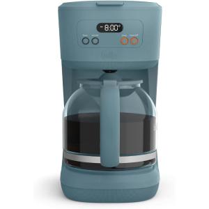 bella 12 Cup Programmable Coffee Marker, Reusable Dishwasher Safe Accessories, Easy LCD diaply, Auto Shutoff, 900 watt, Blossom(Surf)