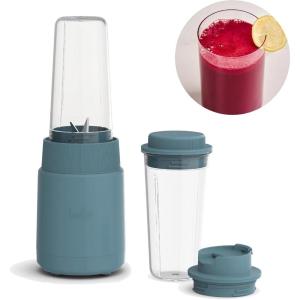bella 6 Pcs Portable Rocket Blender, Juicer & Smoothie Maker, Press & Twist Design, EverGood™ & BPA Free Dishwasher Safe Parts, 4 Tip Stainless Steel Blade, Cord Wrap, 240 Watt Motor, Blossom(Surf)