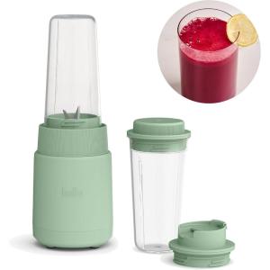 bella 6 Pcs Portable Rocket Blender, Juicer & Smoothie Maker, Press & Twist Design, EverGood™ & BPA Free Dishwasher Safe Parts, 4 Tip Stainless Steel Blade, Cord Wrap, 240 Watt Motor, Blossom(Seaglass)