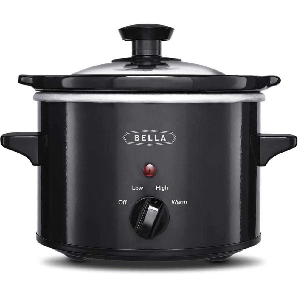 imagebella 15 Qt Slow Cooker with 3 Heat Manual Control Ceramic Nonstick Coating Dishwasher Safe Stoneware Pot and Tempered Glass Lid Tangle Free Cord Wrap ampamp Cool Touch Handles PlumBlack