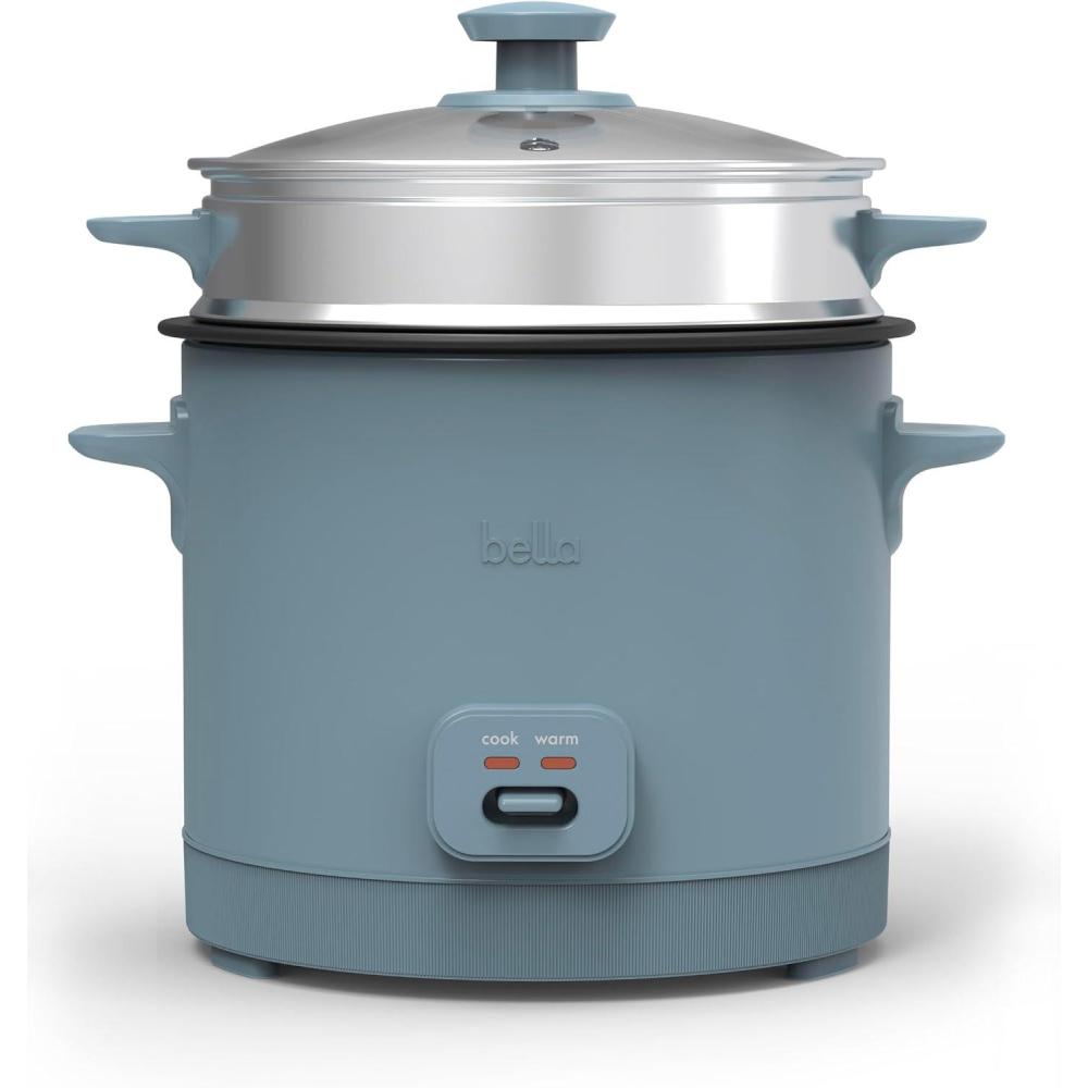 imagebella 16 Cup Rice Cooker with Steamer Dishwasher Safe Steaming Basket Rice Paddle and Measuring Cup Removable Nonstick Cooking Bowl Automatic Keep Warm Function 400 Watt PlumSurf