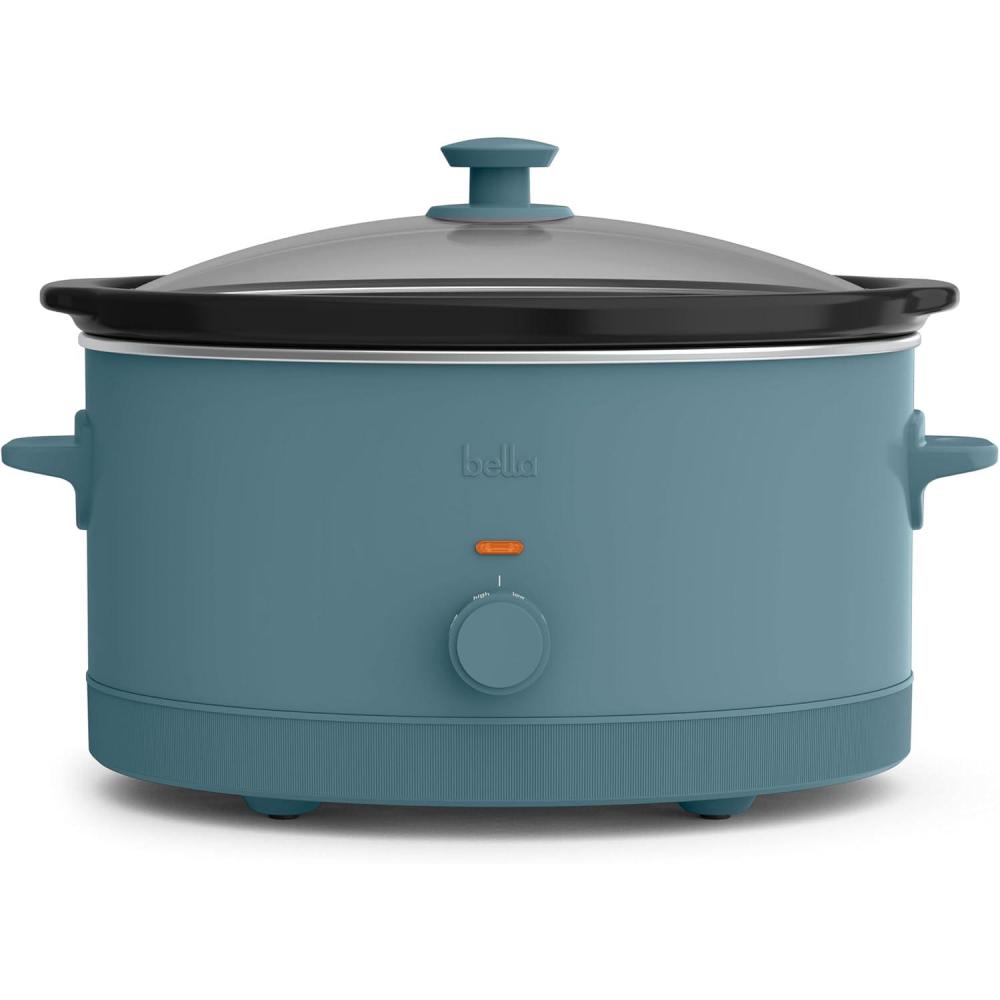 imagebella 60 Qt Manual Slow Cooker Ceramic Nonstick Coating 3 Temperature Settings Dishwasher Safe Stoneware Pot and Tempered Glass Lid Cool Touch Handles ampamp Tangle Free Cord Wrap PlumSurf