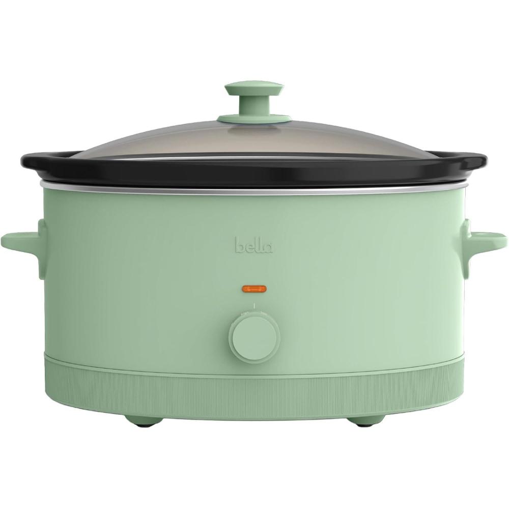 imagebella 60 Qt Manual Slow Cooker Ceramic Nonstick Coating 3 Temperature Settings Dishwasher Safe Stoneware Pot and Tempered Glass Lid Cool Touch Handles ampamp Tangle Free Cord Wrap PlumSeaglass