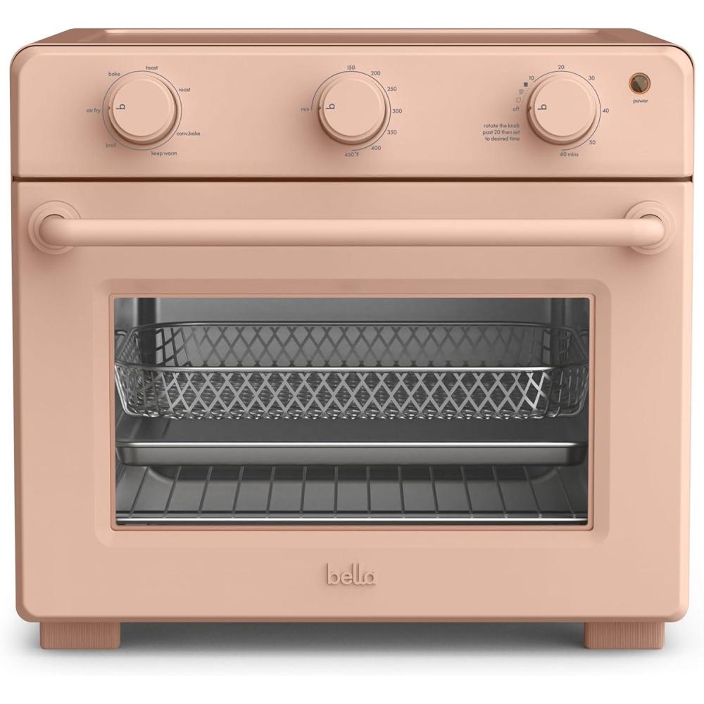imagebella Air Fry Toaster Oven 7 Preset Cooking Options DishwasherSafe EverGood Coated Trays Included 60Minute Auto Shutoff w Audible Timer Power Indicator Light 1700 Watt SurfBlossom