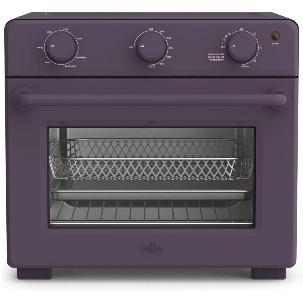 imagebella Air Fry Toaster Oven 7 Preset Cooking Options DishwasherSafe EverGood Coated Trays Included 60Minute Auto Shutoff w Audible Timer Power Indicator Light 1700 Watt SurfPlum