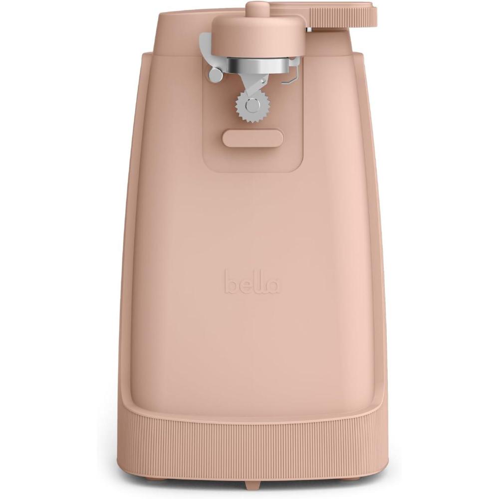 imagebella Electric Can Opener and Knife Sharpener Removable Cutting Lever Cord Storage Stainless Steel Blade SeaglassBlossom