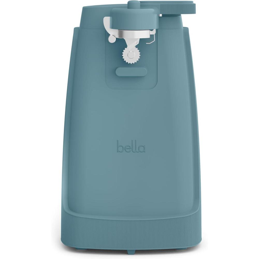 imagebella Electric Can Opener and Knife Sharpener Removable Cutting Lever Cord Storage Stainless Steel Blade SeaglassSurf