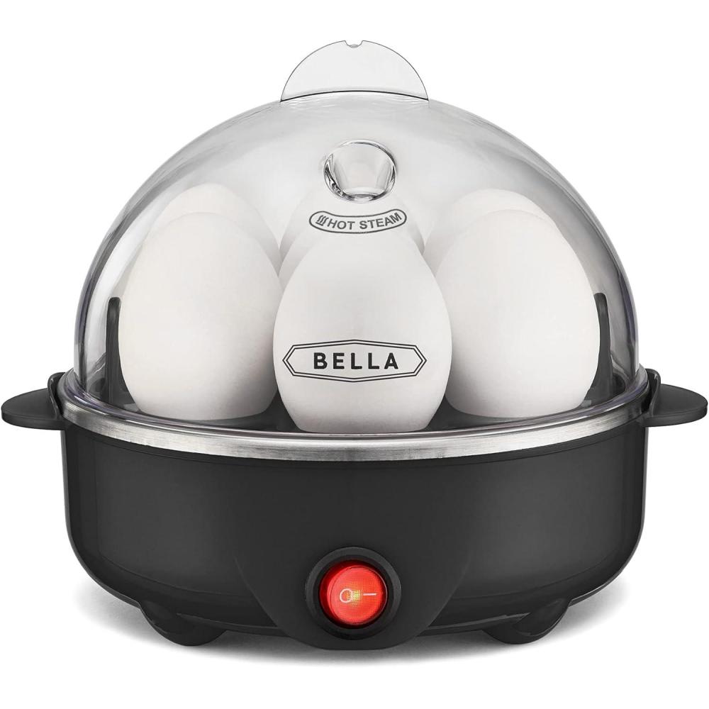 imagebella Electric Egg Cooker 7 Eggs Capacity Tray Single Stack for Poached Scrambled Hard Medium ampamp Soft Boiled Eggs Omelets and Steamed Dumplings Auto Shutoff 360 Watt BlossomBlack