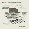 bella 21 Piece Kitchen Set with EverGood™ Ceramic Nonstick Coating​, Dishwasher & Oven Safe, All Stovetops Compatible, Tempered Glass Lids & Cool Touch Handles, Seaglass(Seaglass)