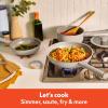 bella 7 Piece Cookware Set with EverGood™ Ceramic Nonstick Coating​, Dishwasher Safe Oven Safe, All Stovetops Compatible, Glass Lids with Silicone Rims, Cool Touch Handles, Seaglass(Oatmilk)