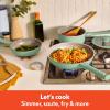 bella 7 Piece Cookware Set with EverGood™ Ceramic Nonstick Coating​, Dishwasher Safe Oven Safe, All Stovetops Compatible, Glass Lids with Silicone Rims, Cool Touch Handles, Seaglass(Seaglass)