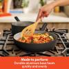 bella 7 Piece Cookware Set with EverGood™ Ceramic Nonstick Coating​, Dishwasher Safe Oven Safe, All Stovetops Compatible, Glass Lids with Silicone Rims, Cool Touch Handles, Seaglass(Black)