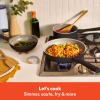 bella 7 Piece Cookware Set with EverGood™ Ceramic Nonstick Coating​, Dishwasher Safe Oven Safe, All Stovetops Compatible, Glass Lids with Silicone Rims, Cool Touch Handles, Seaglass(Black)