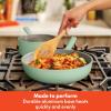 bella 7 Piece Cookware Set with EverGood™ Ceramic Nonstick Coating​, Dishwasher Safe Oven Safe, All Stovetops Compatible, Glass Lids with Silicone Rims, Cool Touch Handles, Seaglass(Seaglass)
