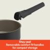 bella 8 Piece Removable Handle Cookware Set, Fits-anywhere™ Kitchenware w EverGood™ Ceramic Nonstick Coating​, Dishwasher & Oven Safe, All Stovetops Compatible, Glass Lids with Silicone Rims, Black(Black)