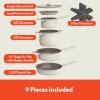 bella 9 Piece Ceramic Nonstick Cookware Set, Fits-anywhere™ Kitchenware w EverGood™ Coating, Dishwasher & Oven Safe, All Stovetops Compatible, Stackable Design, Cool Touch Handles, Plum(Oatmilk)