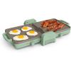 bella 10″x 20″ Ceramic Fold-n-Store Dual Temp Griddle, Fits-anywhere™ Kitchenware, EverGood™ Ceramic Nonstick Coating, 2 Temperature Zones up to 400°F​, Dishwasher Safe Drip Tray, 1500 Watt, Surf(Seaglass)