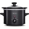 bella 1.5 Qt Slow Cooker with 3 Heat Manual Control, Ceramic Nonstick Coating, Dishwasher Safe Stoneware Pot and Tempered Glass Lid, Tangle Free Cord Wrap & Cool Touch Handles, Plum(Black)