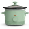 bella 1.5 Qt Slow Cooker with 3 Heat Manual Control, Ceramic Nonstick Coating, Dishwasher Safe Stoneware Pot and Tempered Glass Lid, Tangle Free Cord Wrap & Cool Touch Handles, Plum(Seaglass)
