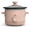 bella 1.5 Qt Slow Cooker with 3 Heat Manual Control, Ceramic Nonstick Coating, Dishwasher Safe Stoneware Pot and Tempered Glass Lid, Tangle Free Cord Wrap & Cool Touch Handles, Plum(Blossom)