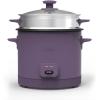 bella 16 Cup Rice Cooker with Steamer, Dishwasher Safe Steaming Basket, Rice Paddle and Measuring Cup, Removable Nonstick Cooking Bowl, Automatic Keep Warm Function​, 400 Watt, Plum(Plum)
