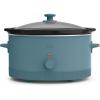 bella 6.0 Qt Manual Slow Cooker, Ceramic Nonstick Coating, 3 Temperature Settings, Dishwasher Safe Stoneware Pot and Tempered Glass Lid, Cool Touch Handles & Tangle Free Cord Wrap, Plum(Surf)
