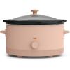 bella 6.0 Qt Manual Slow Cooker, Ceramic Nonstick Coating, 3 Temperature Settings, Dishwasher Safe Stoneware Pot and Tempered Glass Lid, Cool Touch Handles & Tangle Free Cord Wrap, Plum(Blossom)