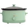 bella 6.0 Qt Manual Slow Cooker, Ceramic Nonstick Coating, 3 Temperature Settings, Dishwasher Safe Stoneware Pot and Tempered Glass Lid, Cool Touch Handles & Tangle Free Cord Wrap, Plum(Seaglass)