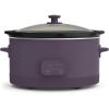 bella 6.0 Qt Programmable Slow Cooker, Ceramic Nonstick Coating, Adjustable Temperature & Cooking Times, Dishwasher Safe Stoneware Pot & Tempered Glass Lid, Tangle Free Cord Wrap, Blossom(Plum)